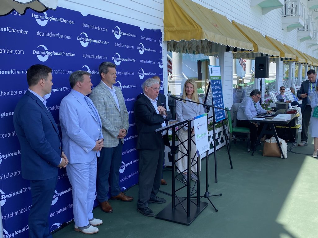 Leaders at the Michigan EITC coalition press conference at the Mackinac Policy Conference